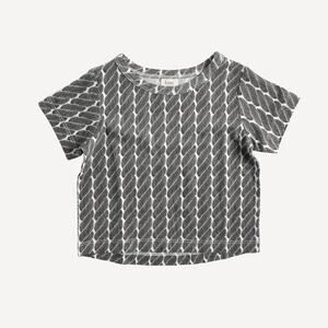 Kate Quinn Nautical Rope Black & White Short Sleeve Boxy Tee Shirt Size 5Y Bambo